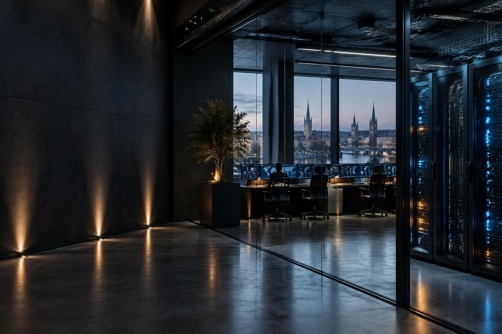 Cybersecurity operations centre overlooking Riga